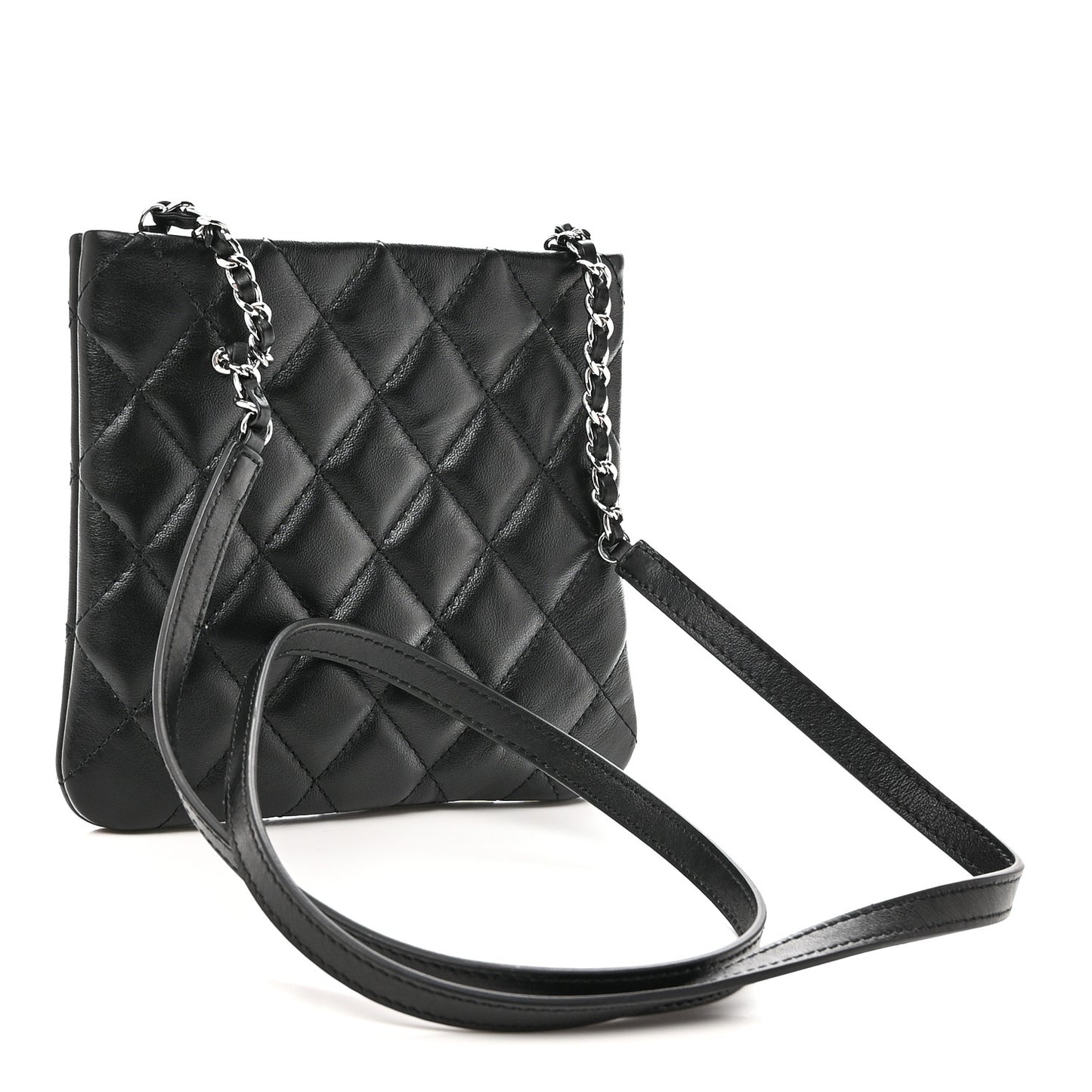 Lambskin Quilted Uniform Crossbody Bag Black