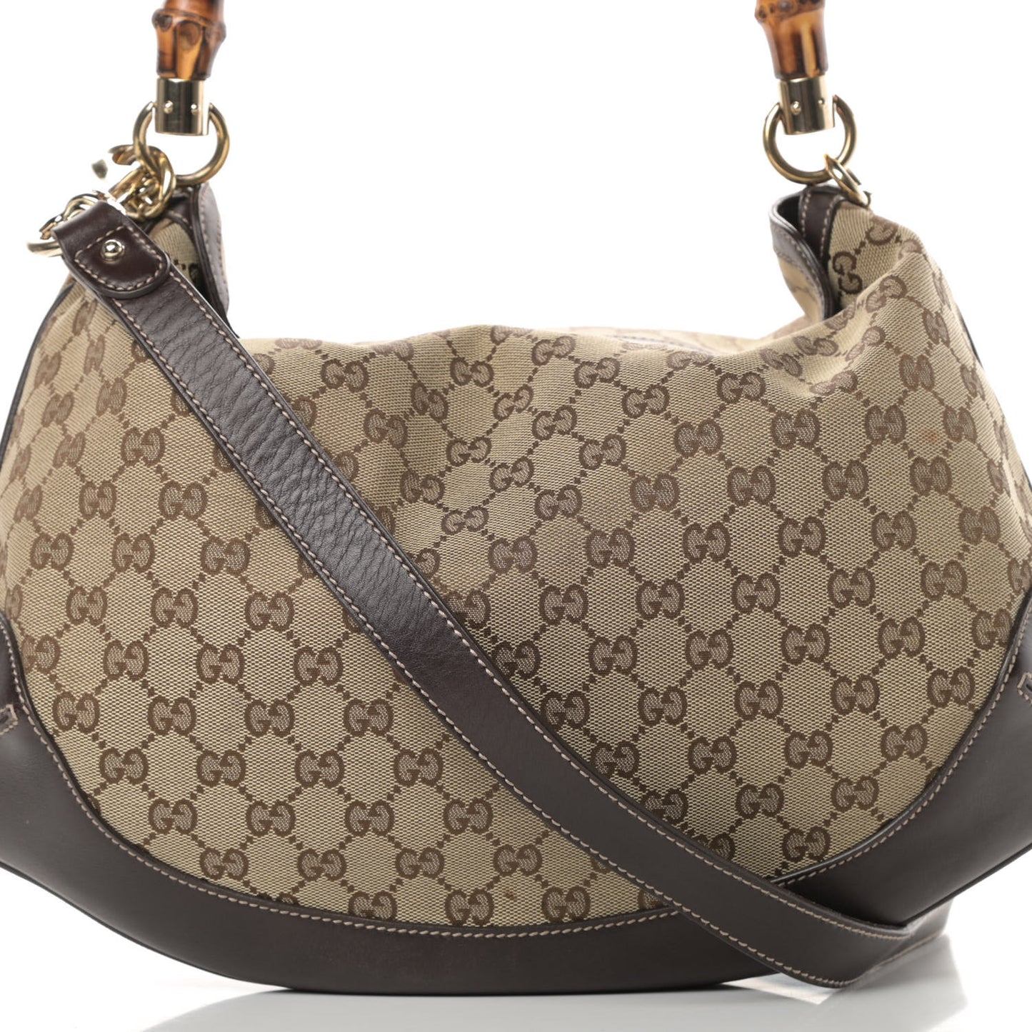 Monogram Medium Peggy Bamboo Top Handle Bag Dark Brown