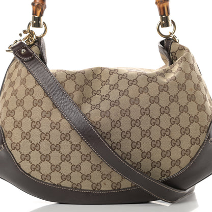 Gucci Monogram Medium Peggy Bamboo Top Handle Bag Dark Brown 8 of 12