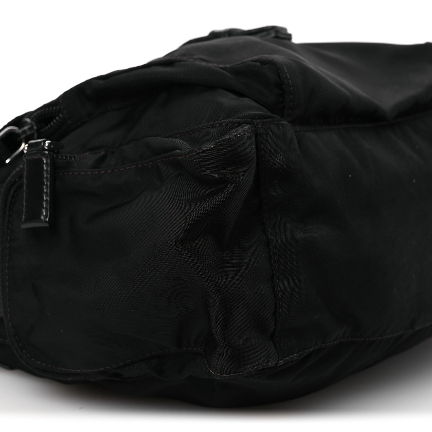 Prada Tessuto Nylon Saffiano Small Vela Messenger Black 9 of 16