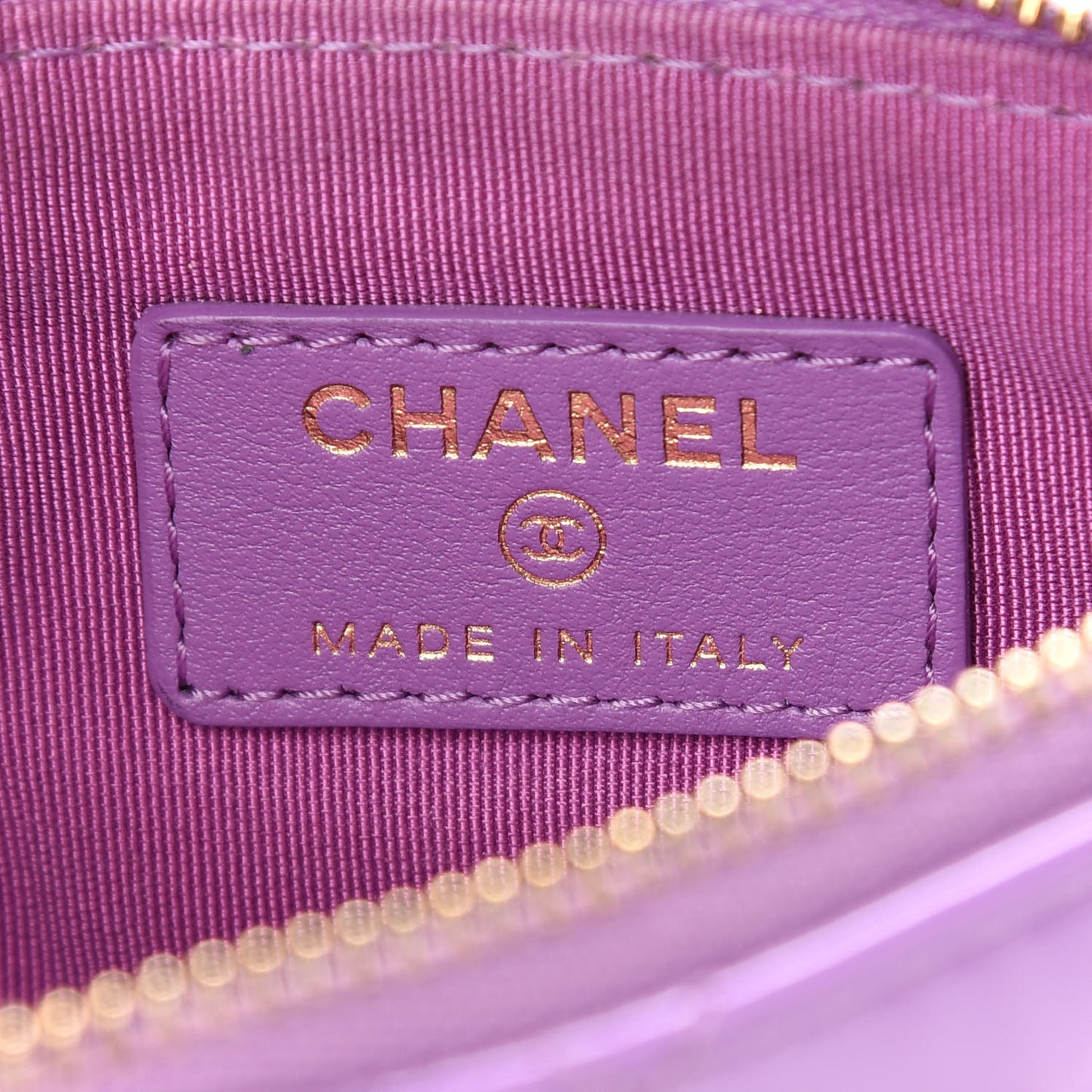 Patent Quilted Small Cosmetic Case Purple