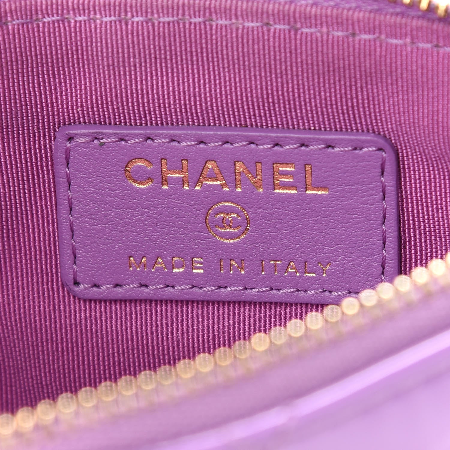 Chanel Patent Quilted Small Cosmetic Case Purple 5 of 8