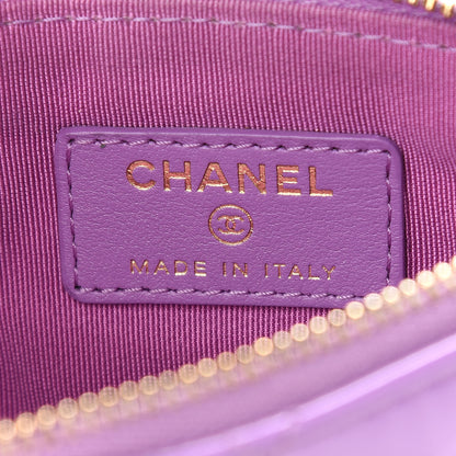 Chanel Patent Quilted Small Cosmetic Case Purple 5 of 8