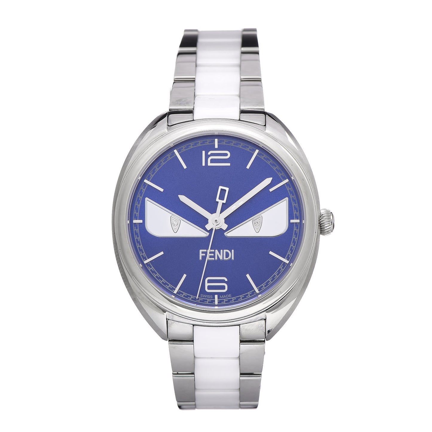 Stainless Steel Ceramic Diamond 34mm Momento Bugs Quartz Watch Blue