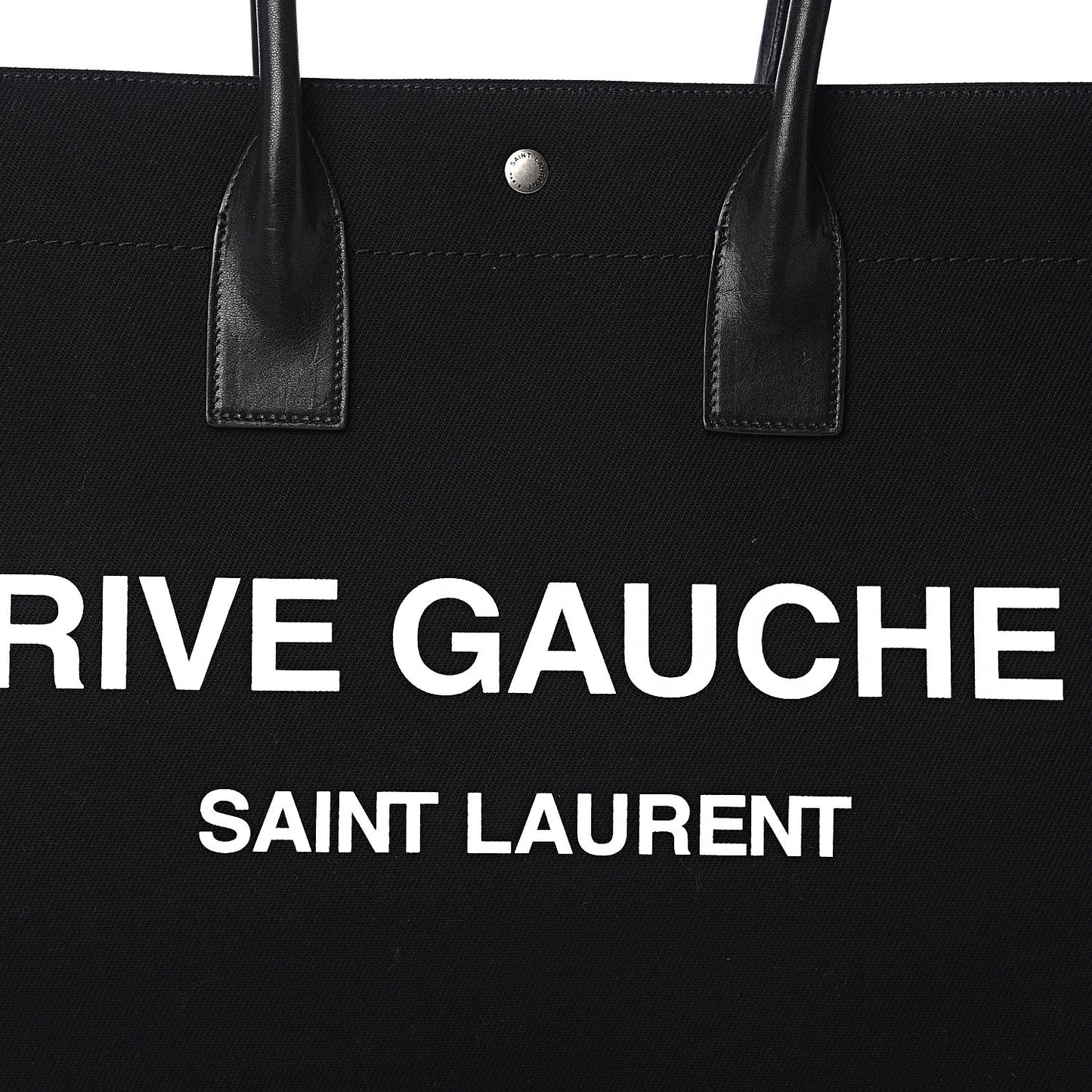 Linen Calfskin Rive Gauche Tote Black
