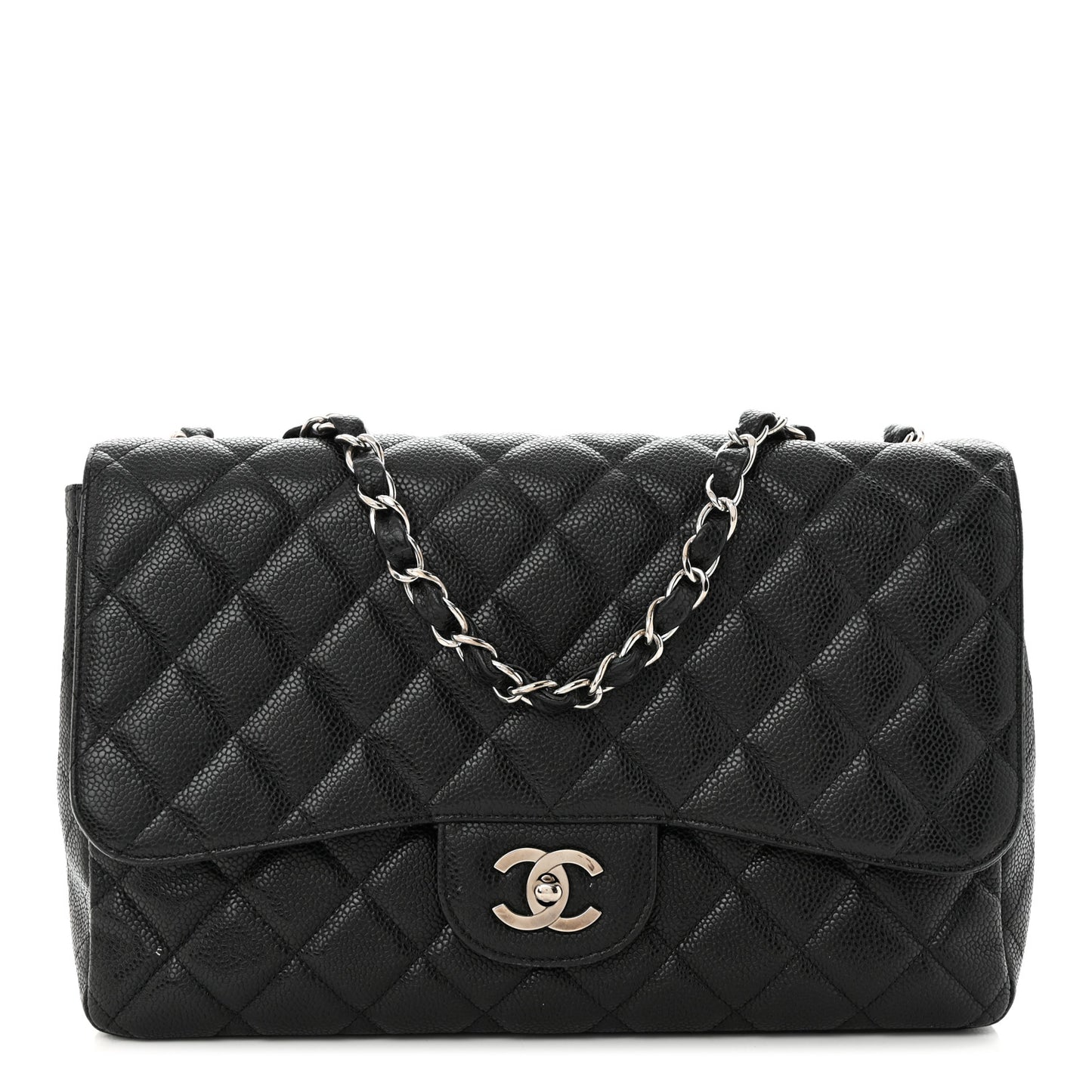 Caviar Quilted Jumbo Single Flap Black
