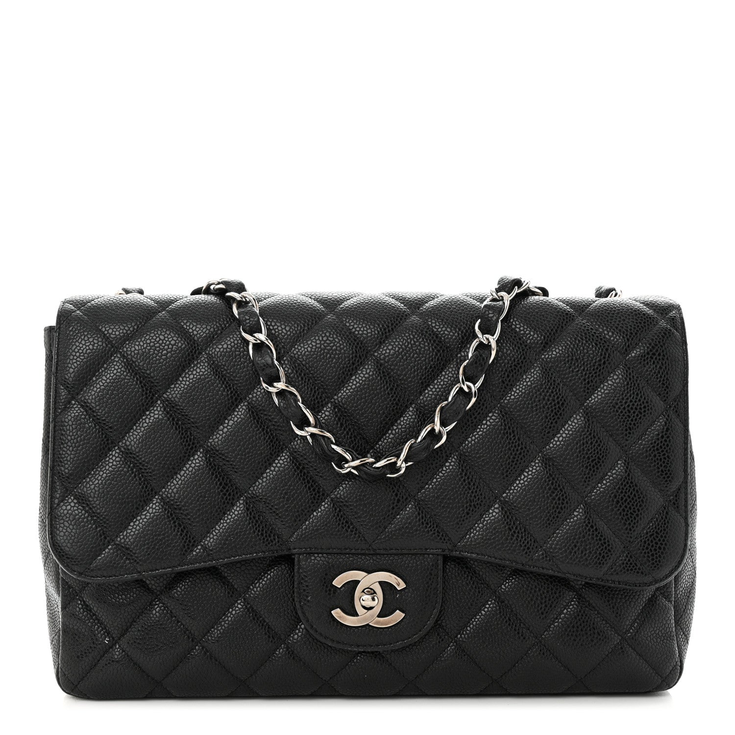Chanel Caviar Quilted Jumbo Single Flap Black 1 of 15