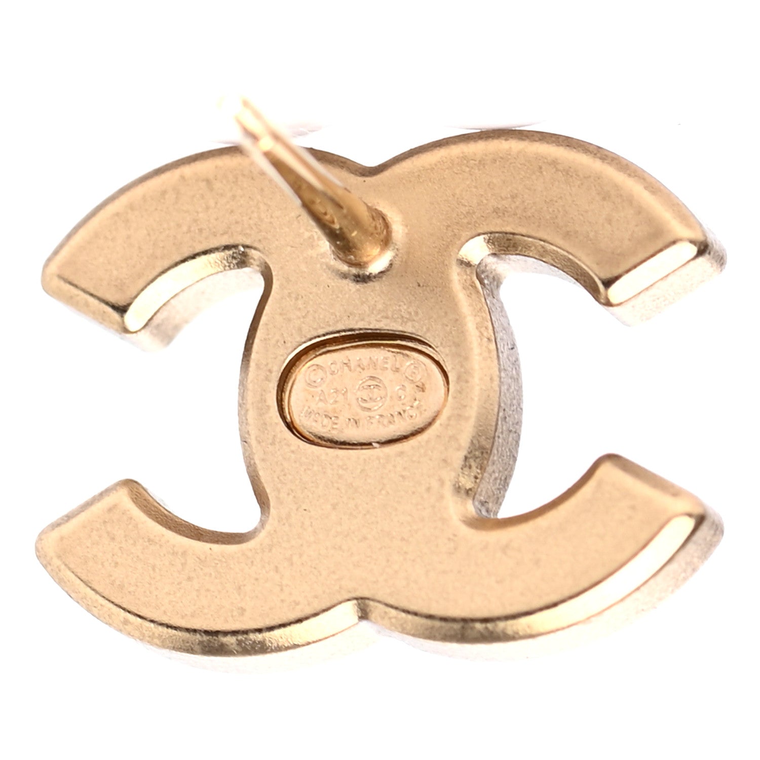 Chanel Crystal CC Earrings Gold 4 of 4