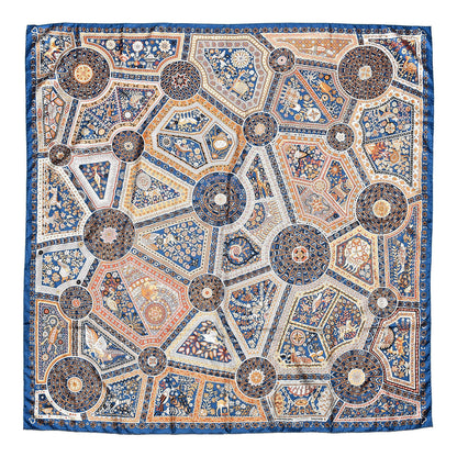 Hermes Silk Les Chemins Secrets Scarf 140 Petrole Beige Marine 1 of 4