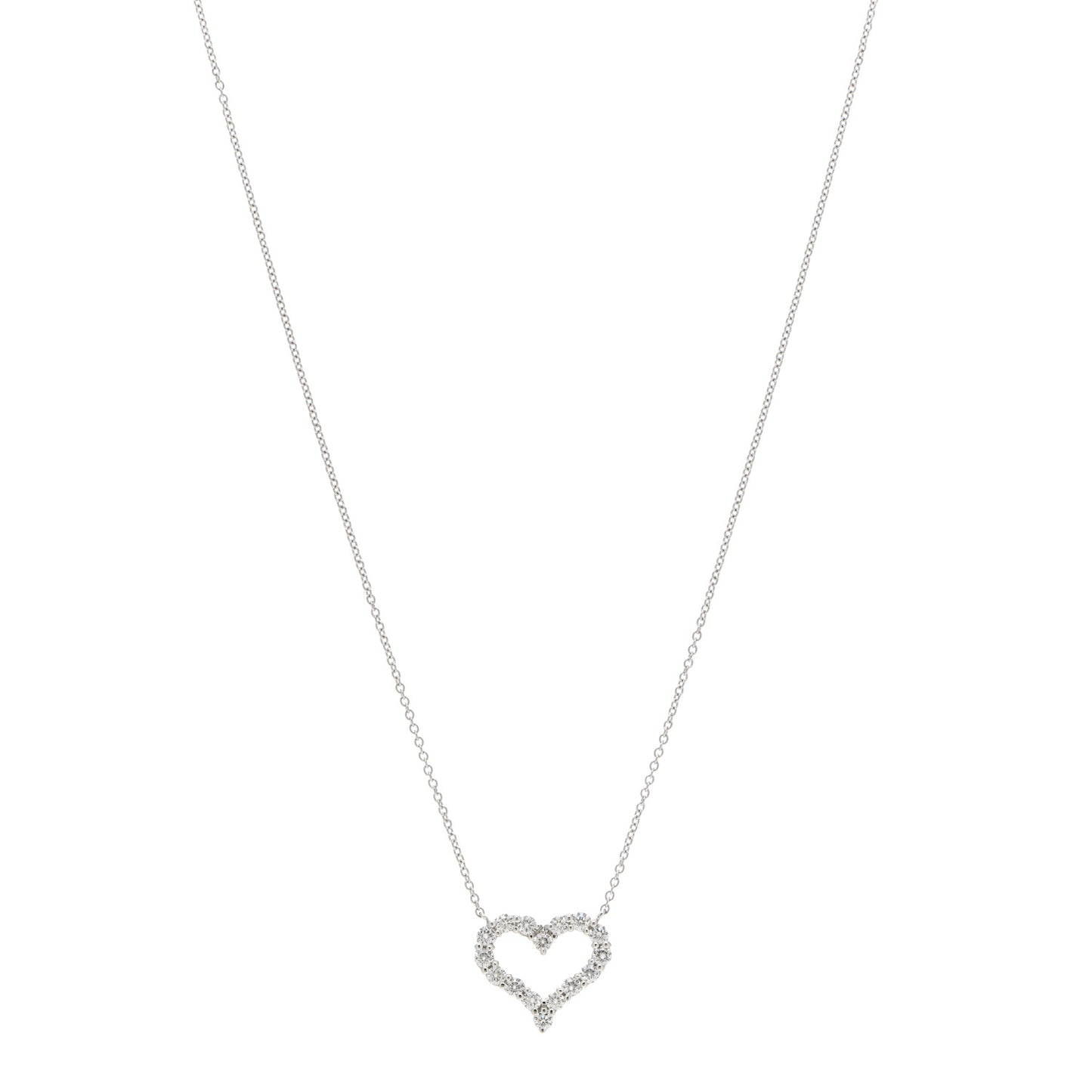 Platinum Diamond Small Heart Pendant Necklace