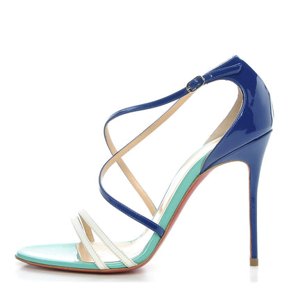 Christian Louboutin Gomme Patent Gwynitta 100 Sandals 38 Version Neptune 1 of 8