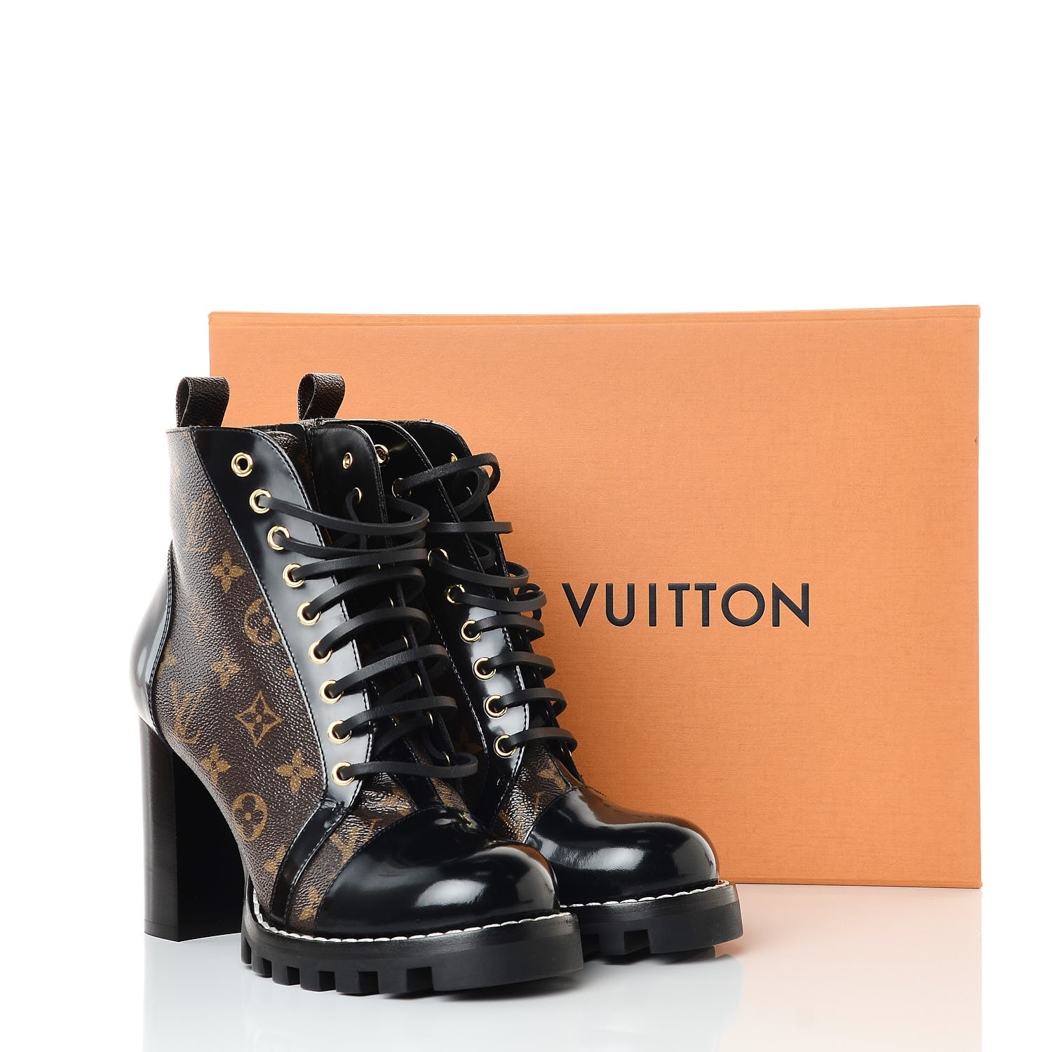 Louis Vuitton Patent Calfskin Monogram Star Trail Ankle Boots 40 Black 9 of 9