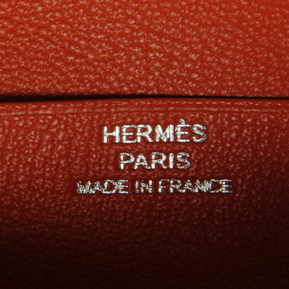 Hermes Ostrich Bearn Compact Wallet Orange 6 of 7