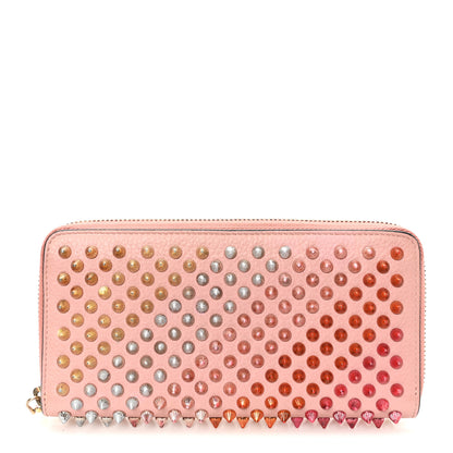 Christian Louboutin Calfskin Panettone Spiked Zip Around Wallet Pink Multicolor 1 of 6