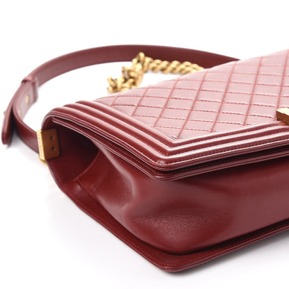 Chanel Lambskin Quilted New Medium Boy Flap Dark Red 8 of 10