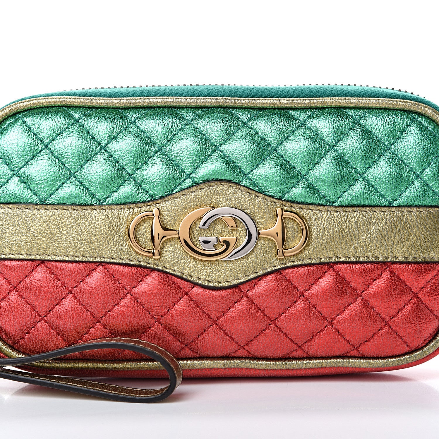 Gucci Laminated Nappa Trapuntata Zumi iPhone Case Rosso Jasmine Green Rame 7 of 8