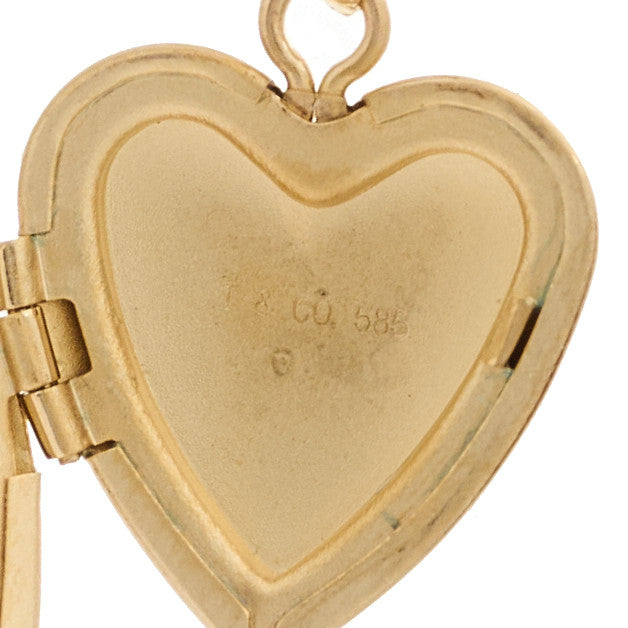 14K Yellow Gold Heart Locket Pendant