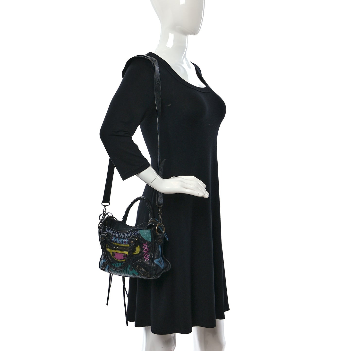 Agneau Arena Graffiti All Over Classic Hardware Mini City Black Multicolor