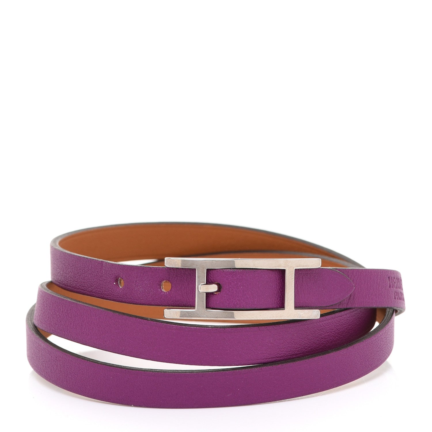Hermes Swift Hapi 3 MM Triple Tour Wrap Bracelet S Anemone 1 of 8