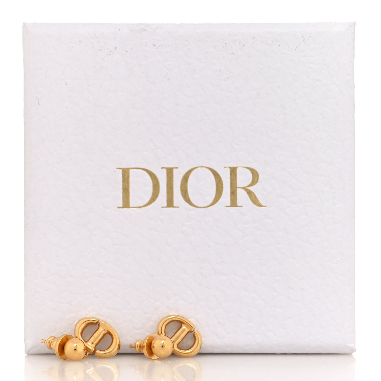 Metal Petit CD Drop Earrings Gold