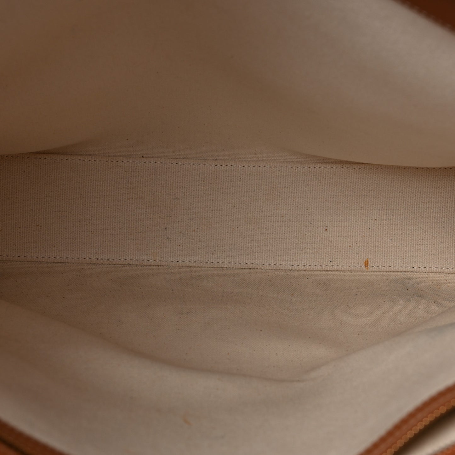 Canvas Calfskin Logo Print Vertical Cabas Natural Tan