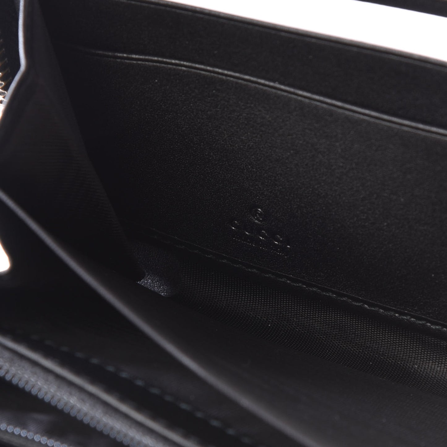 Calfskin Matelasse GG Marmont Zip Around Wallet Black