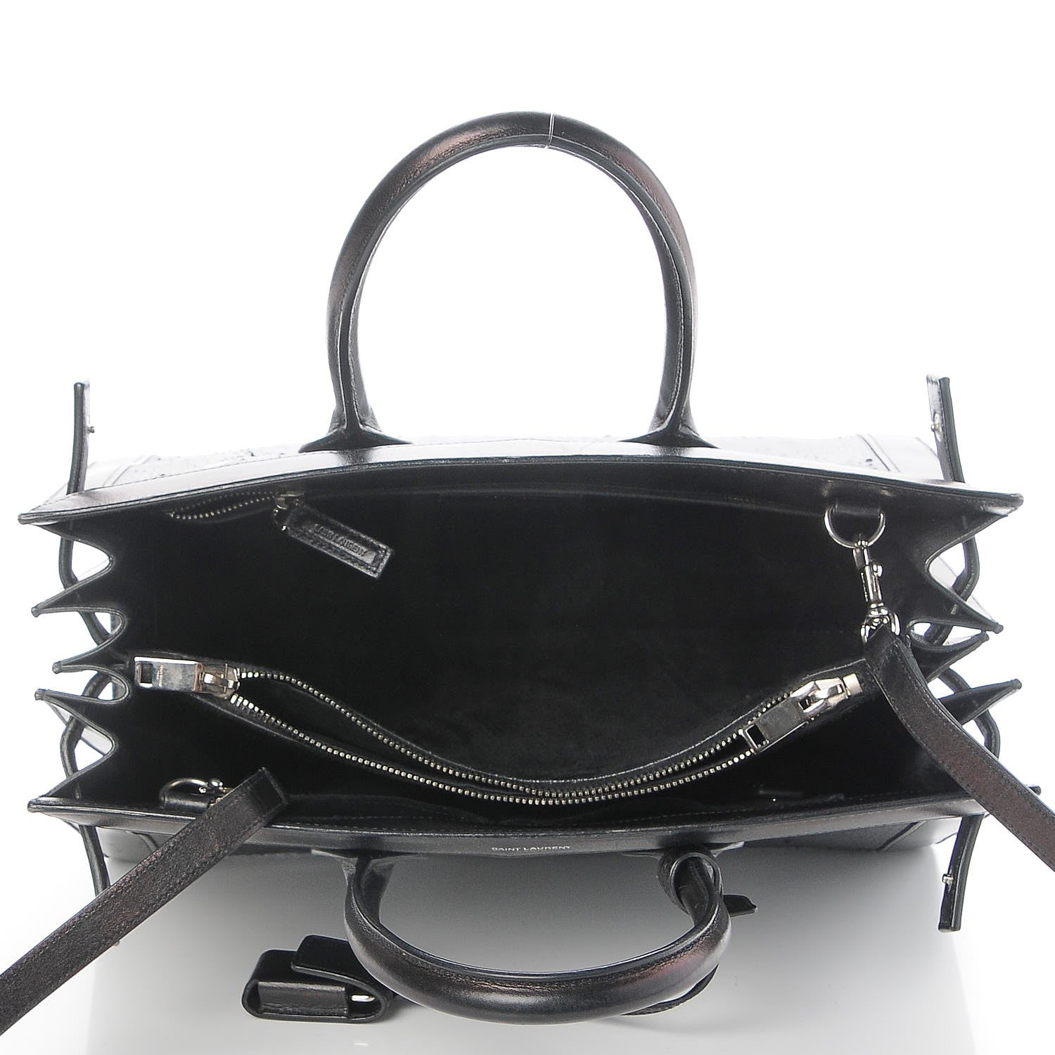 Saint Laurent Python Calfskin Embossed Small Sac de Jour Black 6 of 12