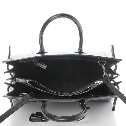 Saint Laurent Python Calfskin Embossed Small Sac de Jour Black 6 of 12