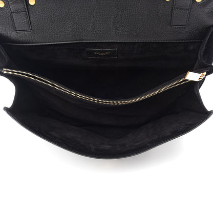 Saint Laurent Calfskin Suede Large Muse Two Black 6 of 12