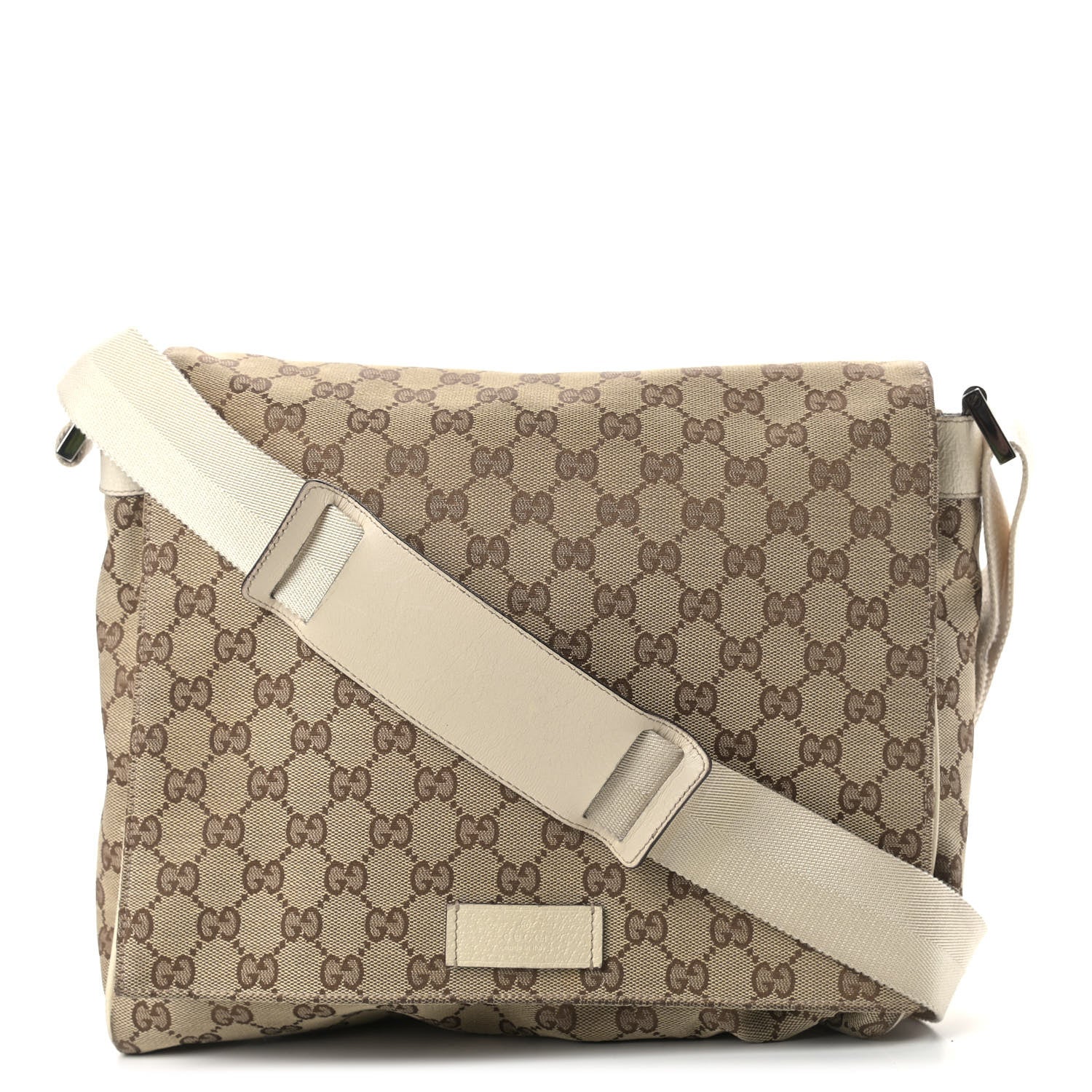 Gucci Monogram Small Flap Messenger Bag Beige Off White 1 of 10