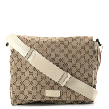 Gucci Monogram Small Flap Messenger Bag Beige Off White 1 of 10