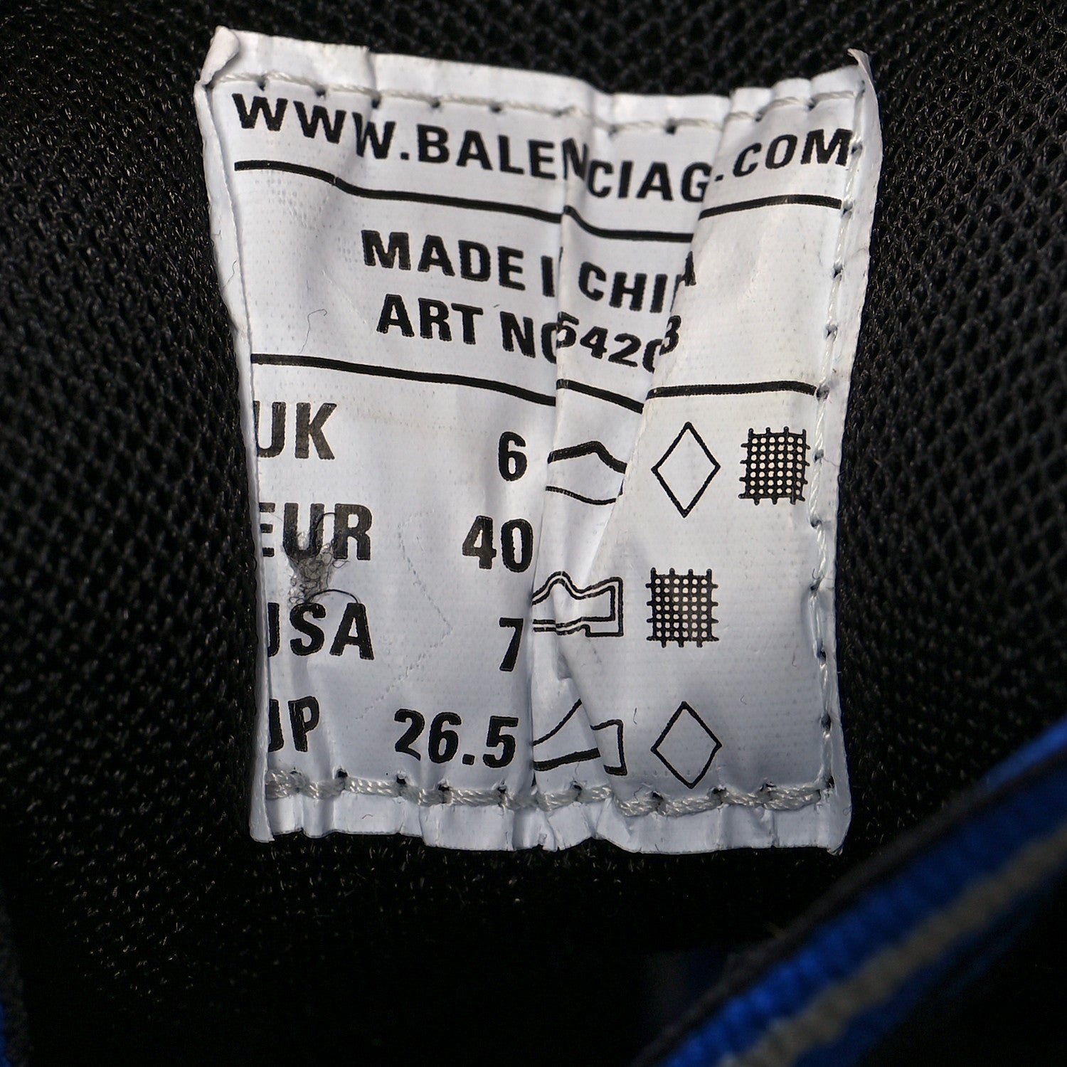 Balenciaga Mesh Nylon Mens Track Sneakers 40 Black Yellow Blue 7 of 7