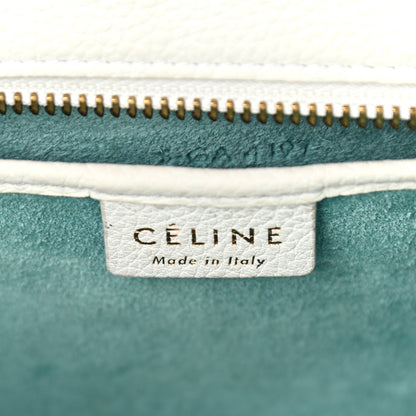 Celine Drummed Calfskin Nano Luggage White 6 of 13