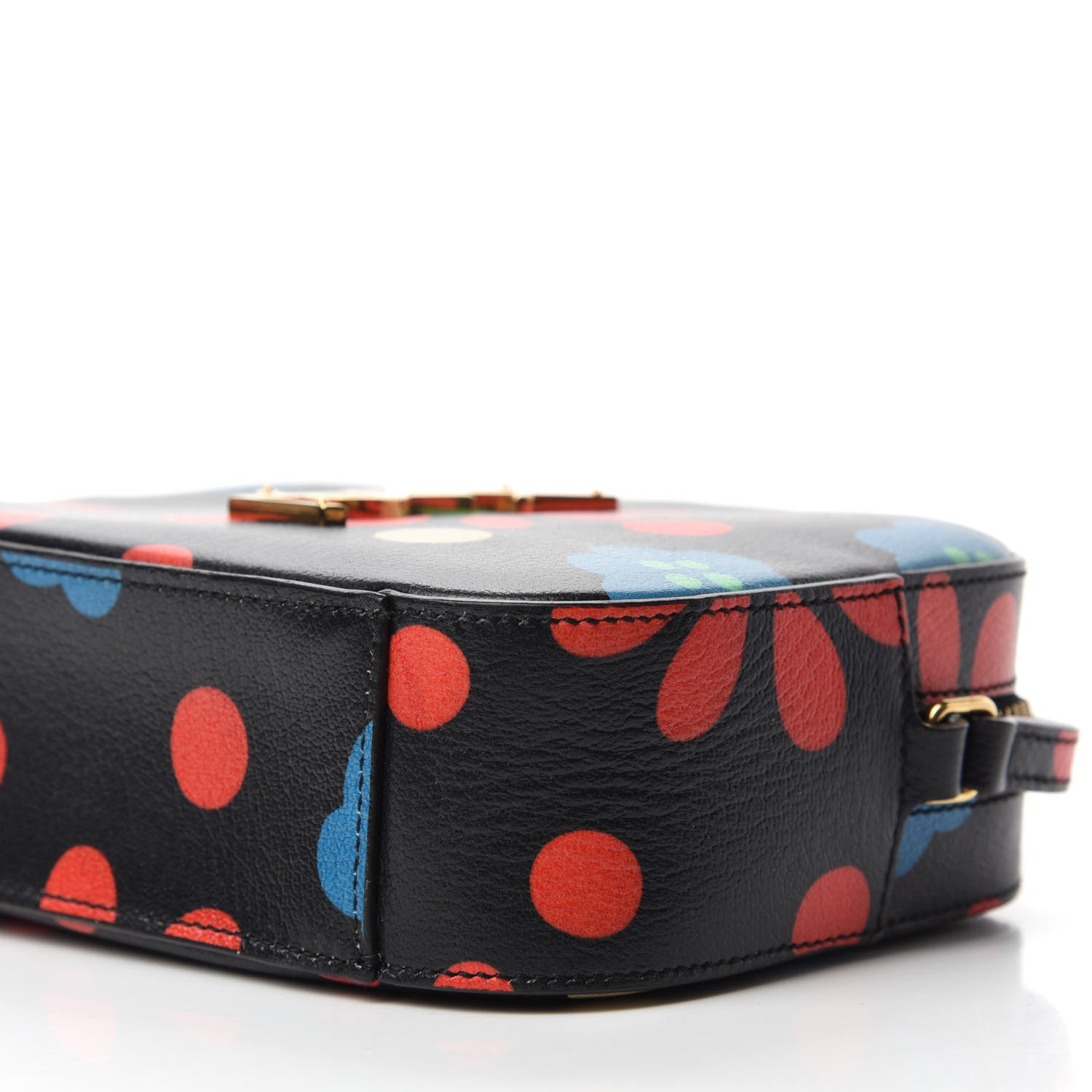 Saint Laurent Calfskin Floral Print Small Classic Monogram Camera Bag Black 7 of 10