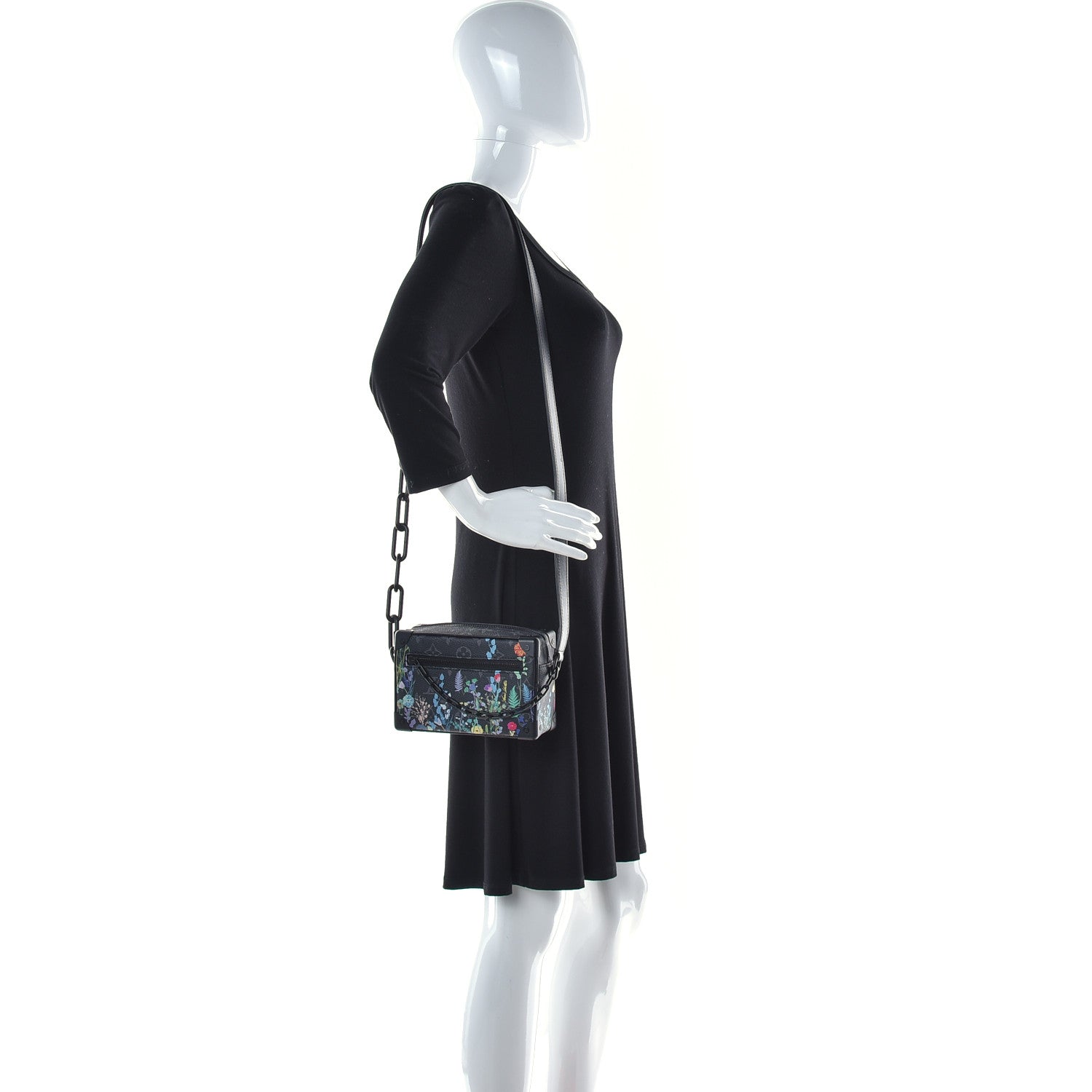Louis Vuitton Monogram Eclipse Flower Print Mini Soft Trunk 2 of 9