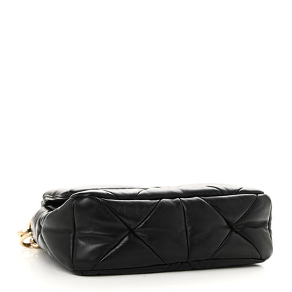 Prada Nappa Re-Nylon Triangle Quilted Patchwork System Flap Shoulder Bag Black 4 of 9