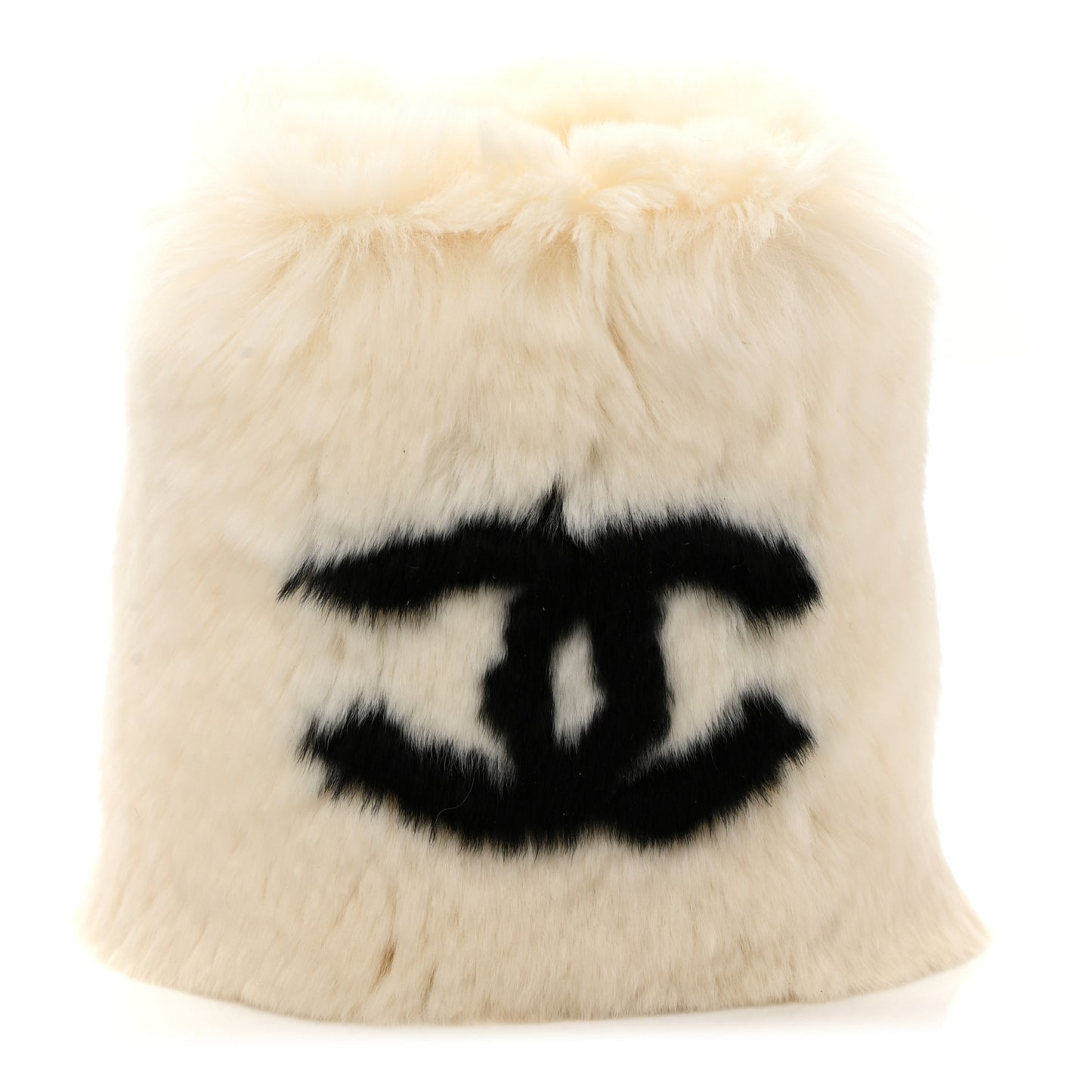 Lapin Rabbit Fur CC Bracelet White Black