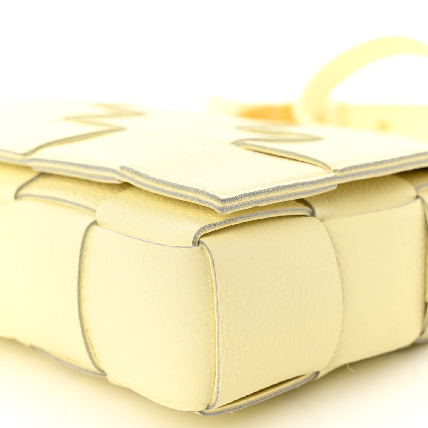 Grained Calfskin Maxi Intrecciato Cassette Crossbody Bag Ice Cream