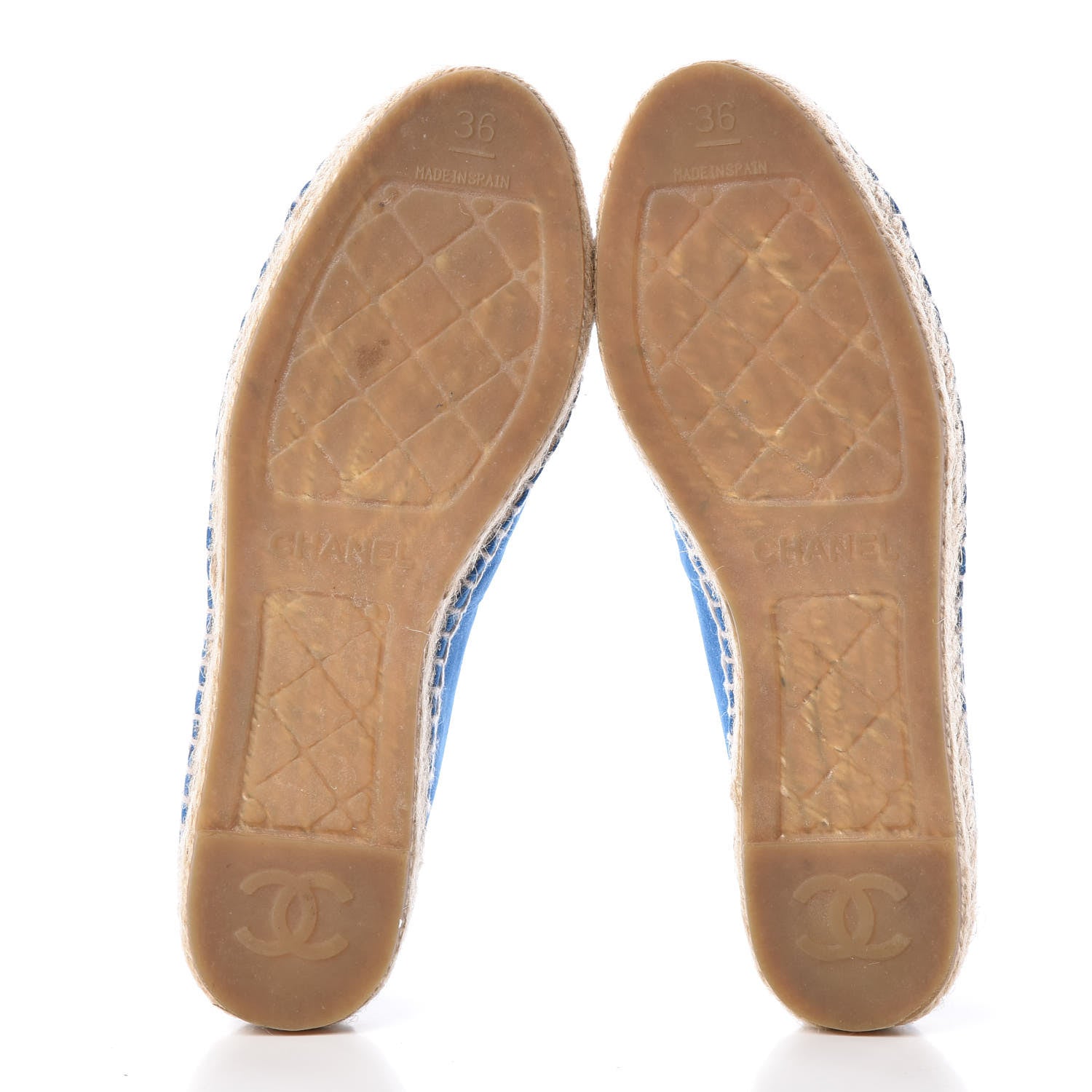 Chanel Kid Suede CC Espadrilles 36 Blue 7 of 8