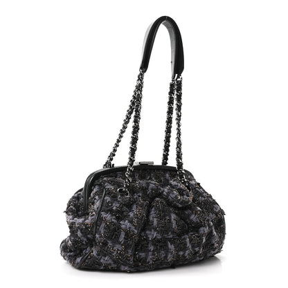 Chanel Tweed Paris NY Framed Pleated Pouch Grey 3 of 10