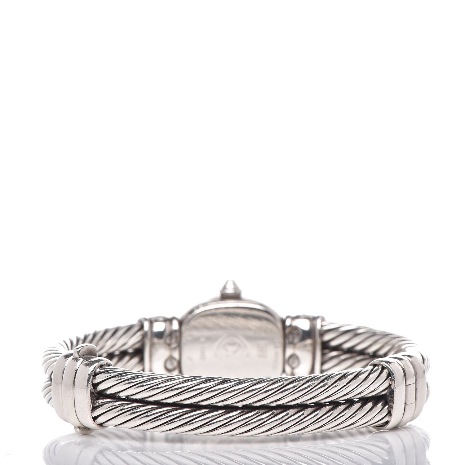 David Yurman Sterling Silver Diamond Bezel Mother of Pearl 19mm Cable Chelsea Quartz Watch 4 of 8