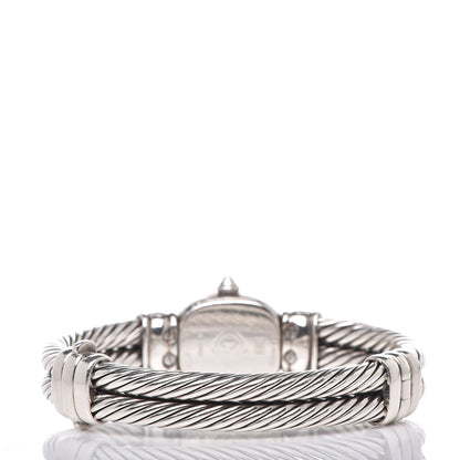 David Yurman Sterling Silver Diamond Bezel Mother of Pearl 19mm Cable Chelsea Quartz Watch 4 of 8