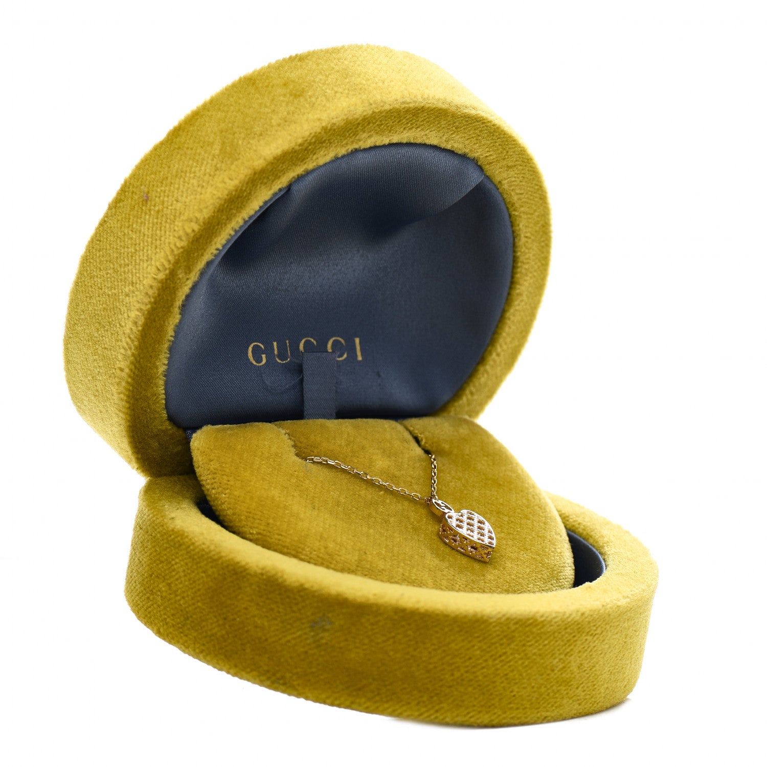 Gucci 18K Yellow Gold Diamantissima Heart Pendant Necklace 5 of 5