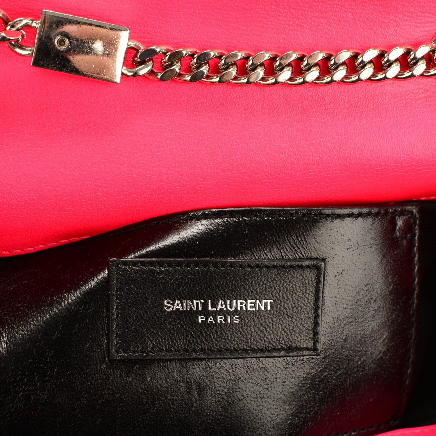 Saint Laurent Calfskin Small Classic Monogram Satchel Neon Pink 7 of 8