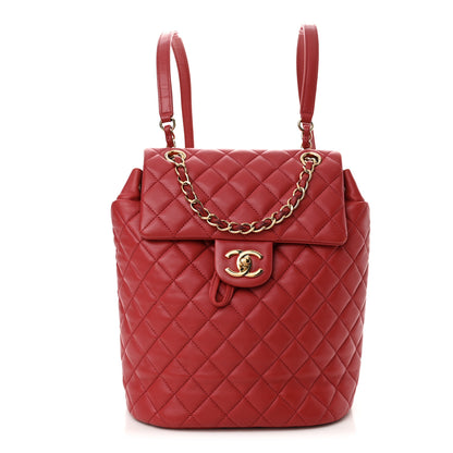 Chanel Lambskin Quilted Small Urban Spirit Backpack Red 1 of 14