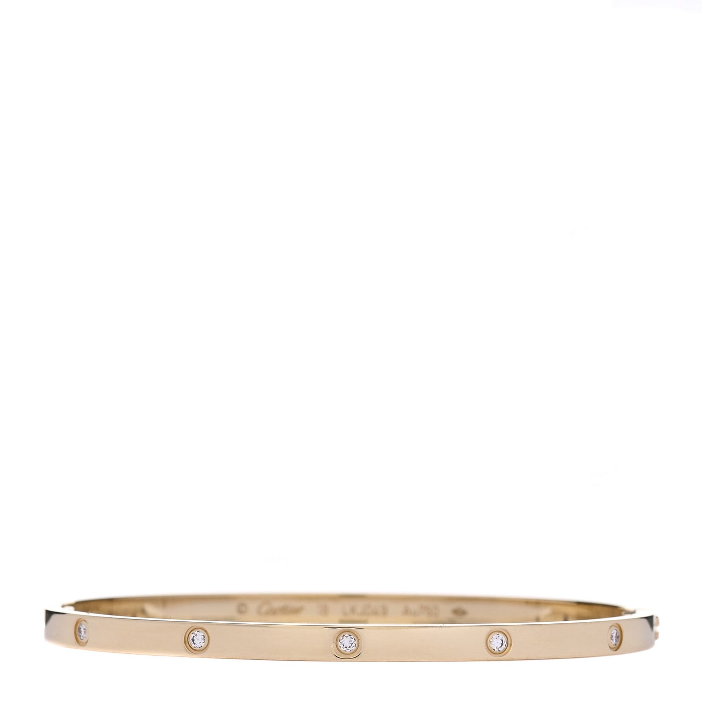 18K Yellow Gold 10 Diamond Small LOVE Bracelet 18