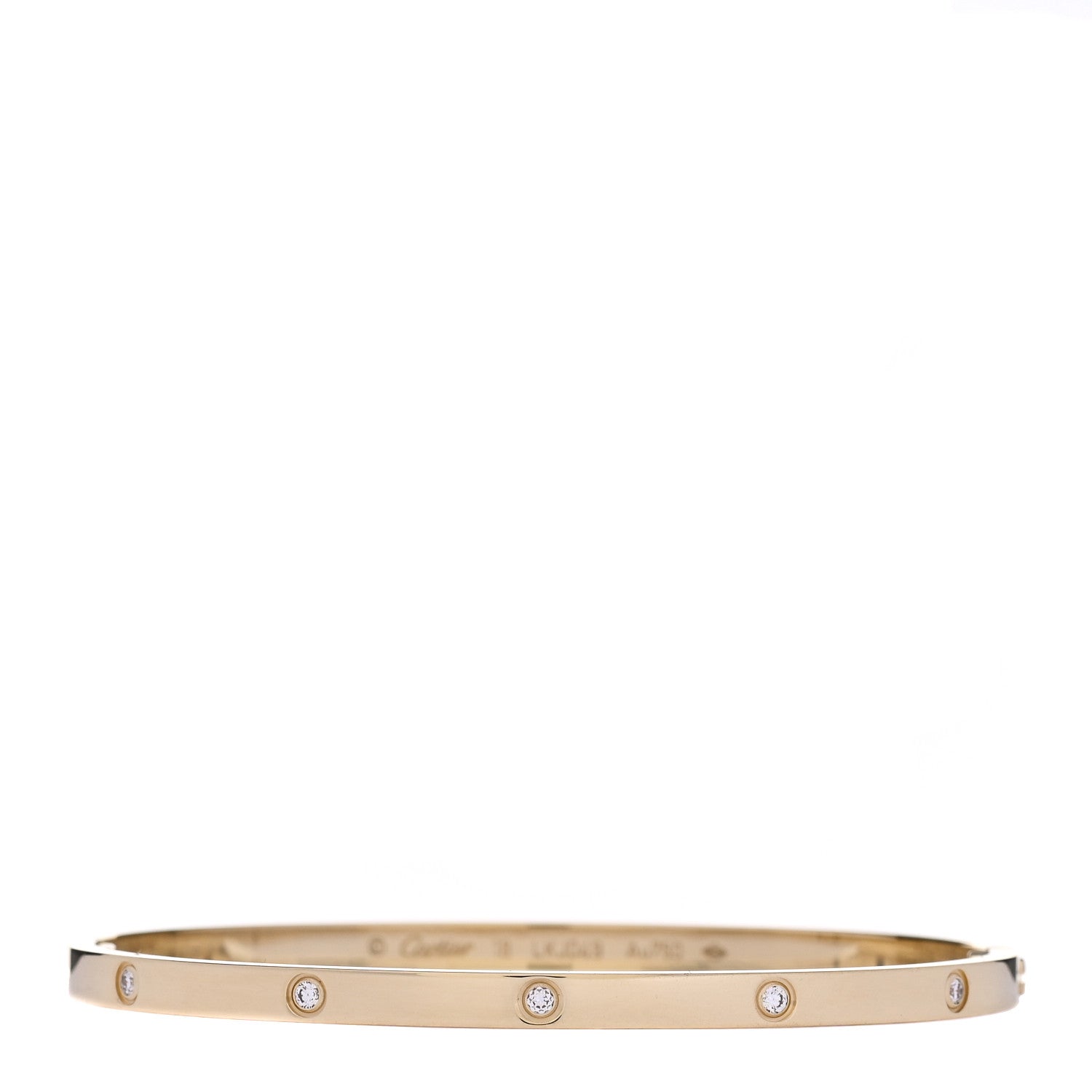 Cartier 18K Yellow Gold 10 Diamond Small LOVE Bracelet 18 1 of 5