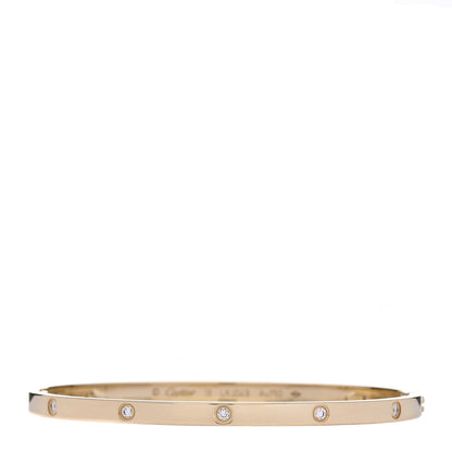 Cartier 18K Yellow Gold 10 Diamond Small LOVE Bracelet 18 1 of 5