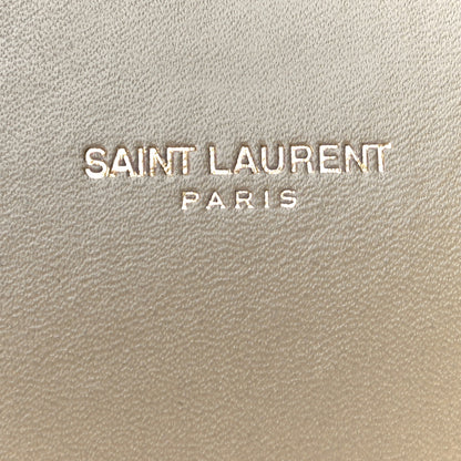 Saint Laurent Lambskin Matelasse Chevron Large Monogram Satchel Beige 7 of 15