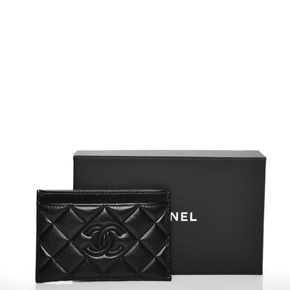 Chanel Goatskin Quilted Diamond CC Card Holder Black 8 of 8